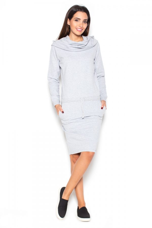 Grey Daydress in Day Dresses with Cotton and Spandex