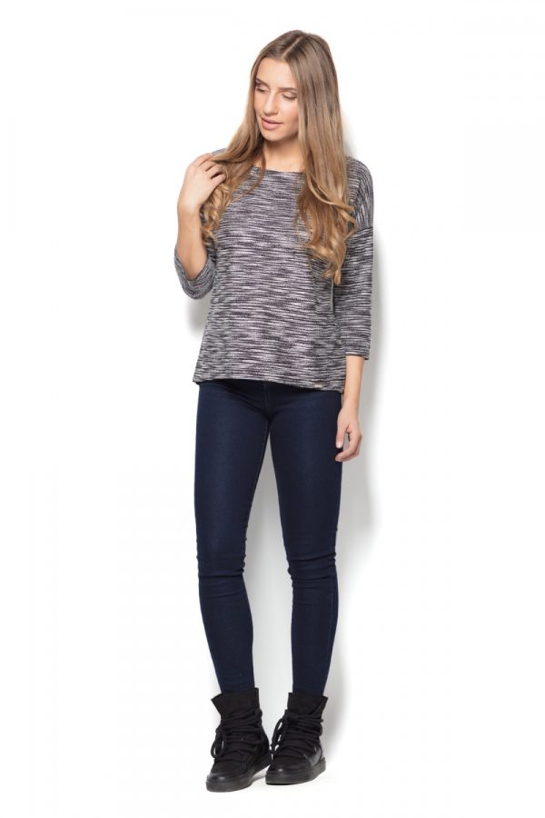 Grey Blouse in Women`s Blouses, Tunics with Polyester and Viscose