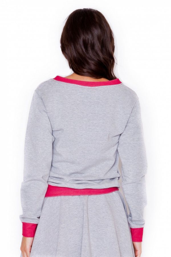 Grey Sweatshirt in Sweatshirts For Women with Cotton, Spandex and Polyester