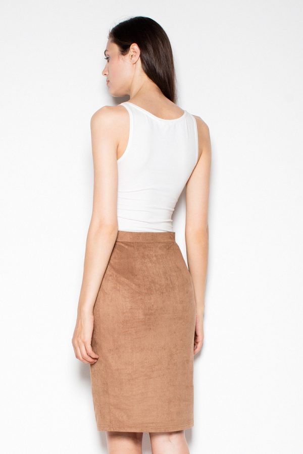 Brown Skirt in Skirts with Spandex and Polyester