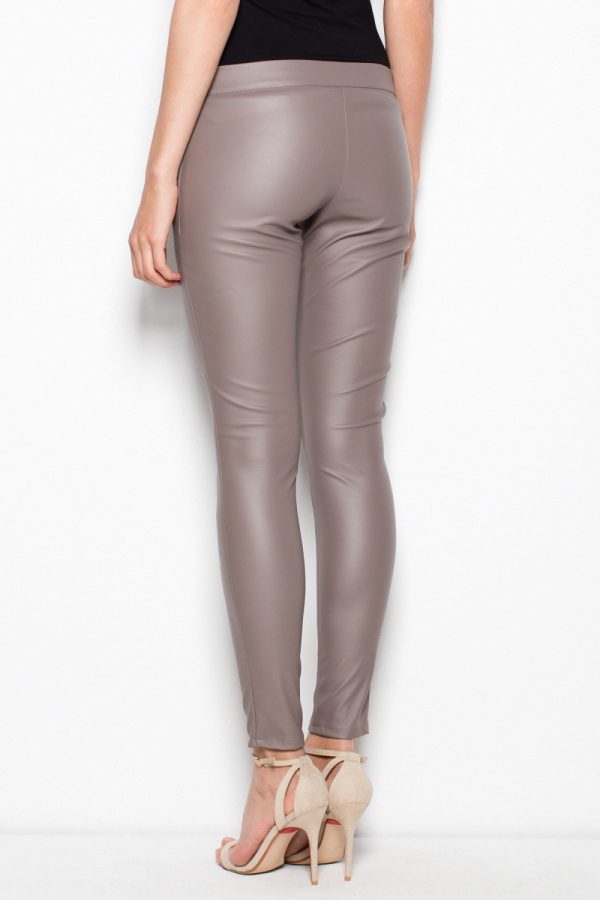 Beige Women Trousers in Casual Pants For Women with Spandex and Polyester