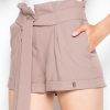 Beige Shorts in Shorts For Women, Crop Pants with Spandex, Polyester and Viscose