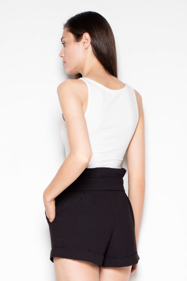 Black Shorts in Shorts For Women, Crop Pants with Spandex, Polyester and Viscose