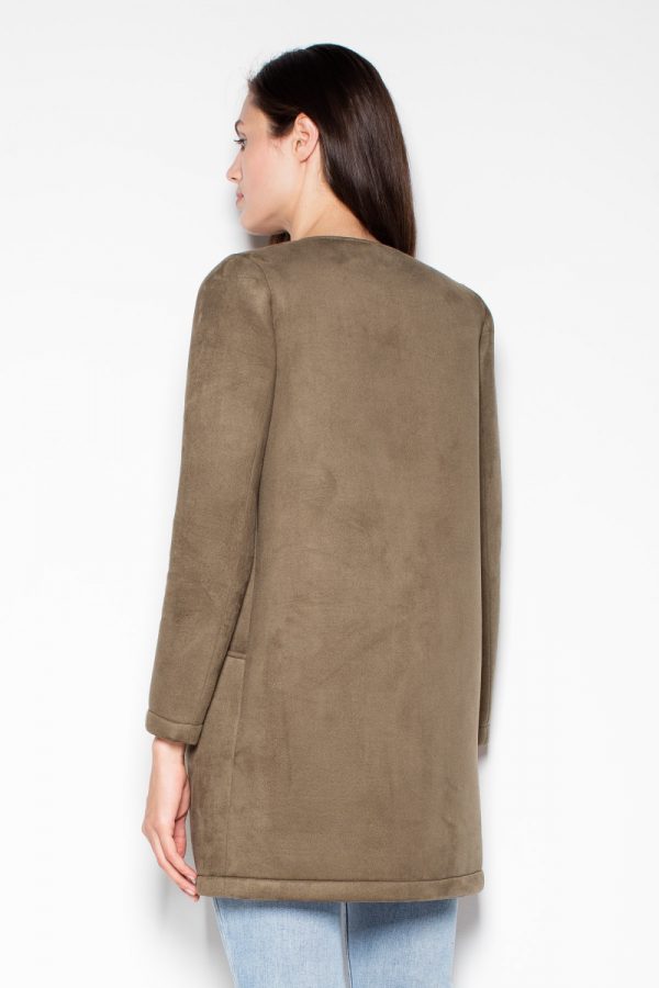 Green Coat in Women`s Coats, Jackets with Spandex and Polyester