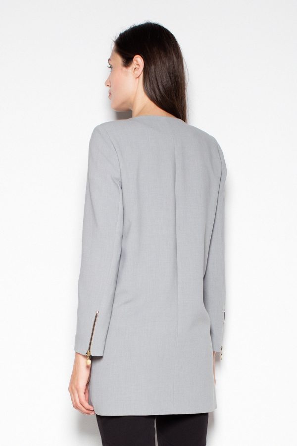 Grey Coat in Women`s Coats, Jackets with Spandex, Polyester and Viscose