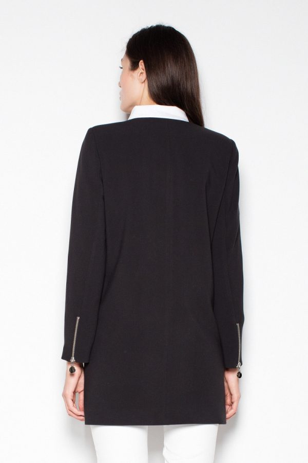 Black Coat in Women`s Coats, Jackets with Spandex, Polyester and Viscose
