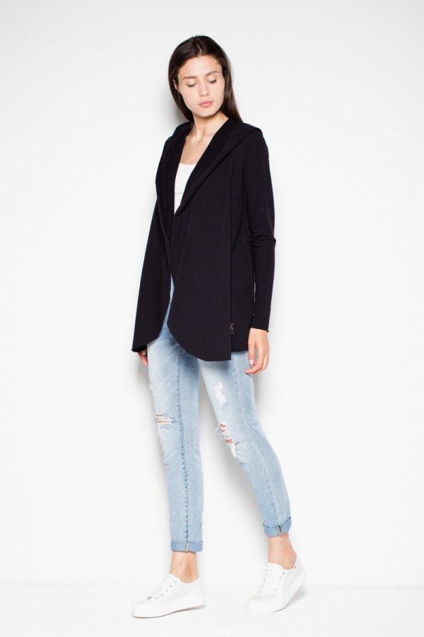 Black Sweatshirt in Sweatshirts For Women with Cotton and Spandex