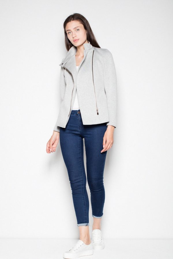 Grey Jacket in Women`s Coats, Jackets with Polyester