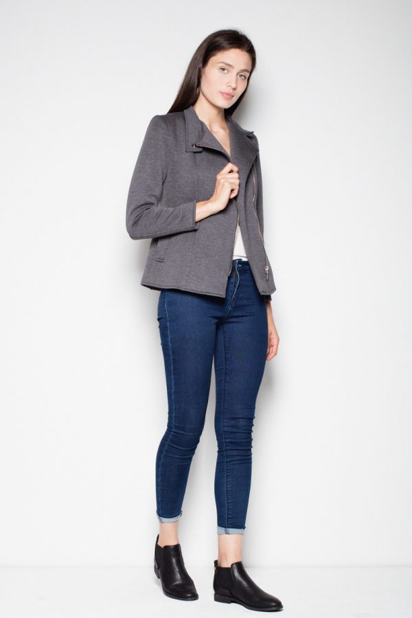 Grey Jacket in Women`s Coats, Jackets with Polyester
