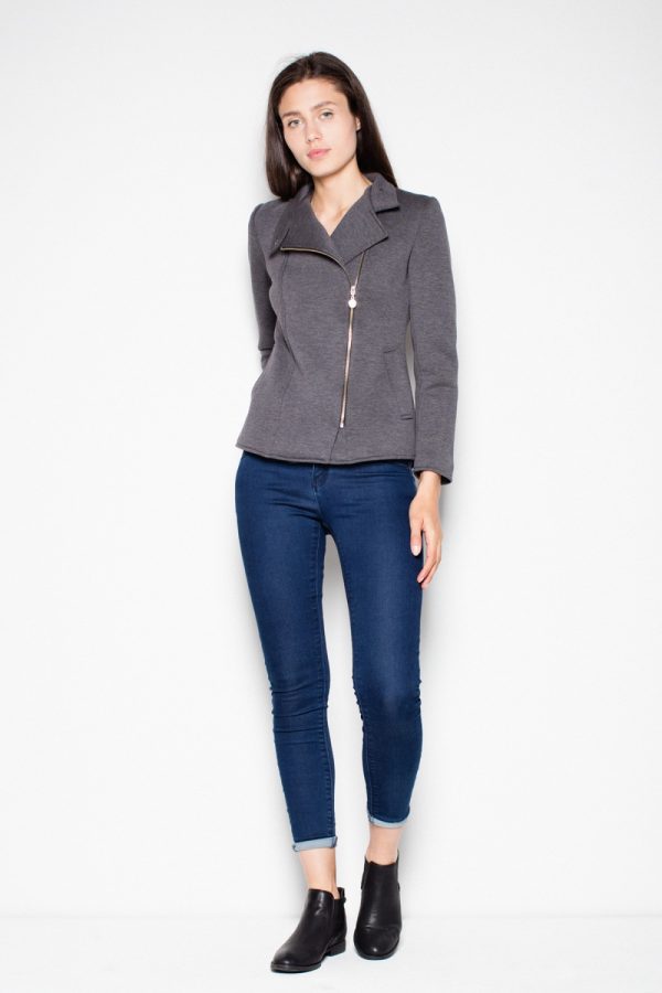 Grey Jacket in Women`s Coats, Jackets with Polyester