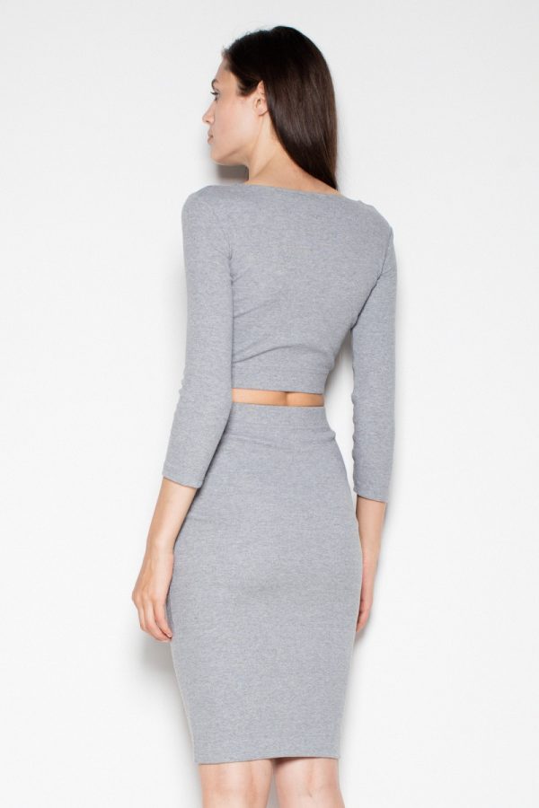 Grey Set in Skirts with Cotton and Spandex