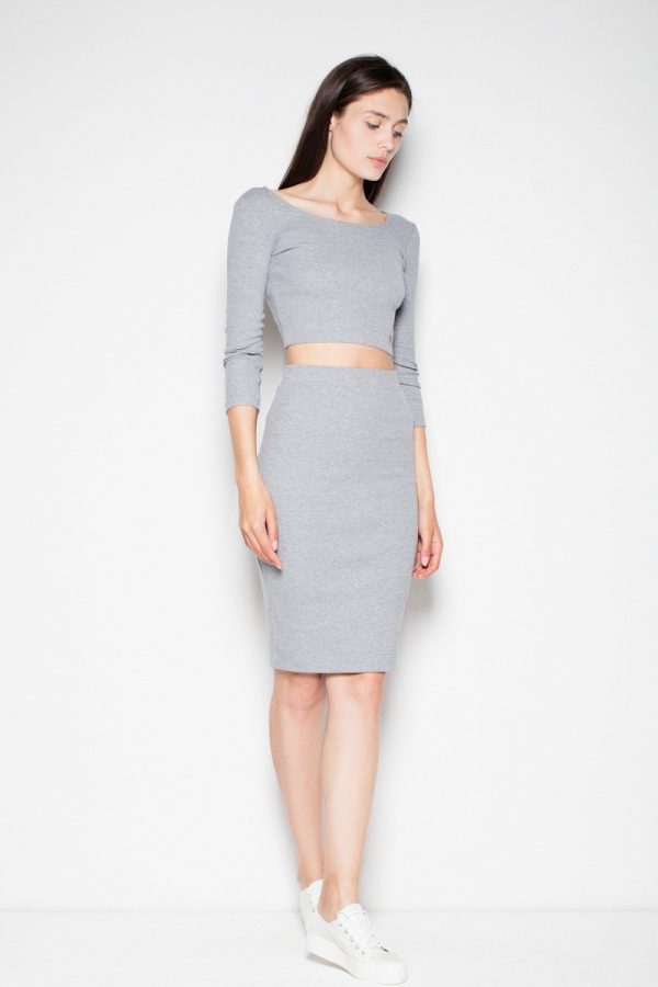 Grey Set in Skirts with Cotton and Spandex