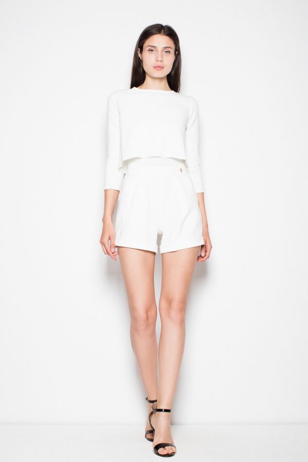 Beige Suit in Playsuits For Women with Spandex, Polyester and Viscose