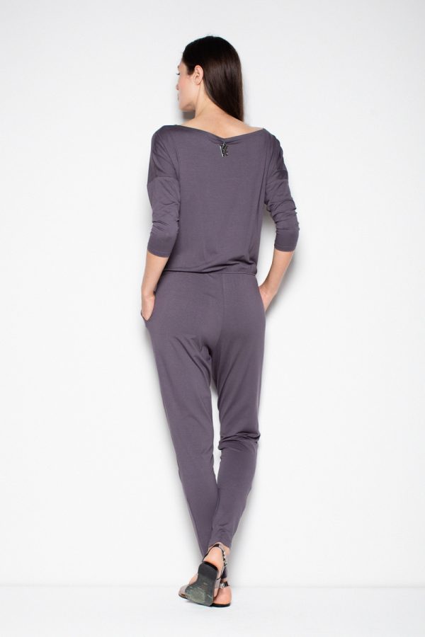 Grey Suit in Playsuits For Women with Spandex and Viscose