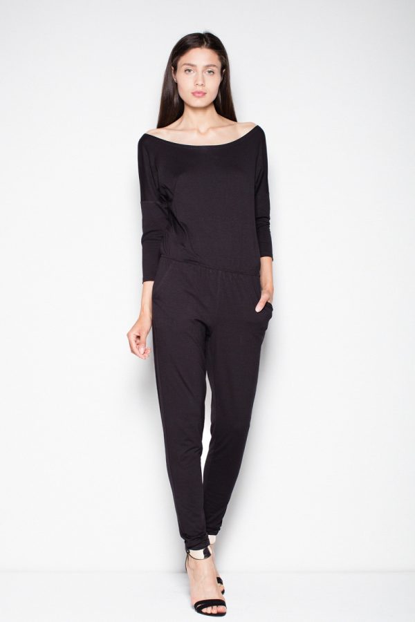 Black Suit in Playsuits For Women with Spandex and Viscose