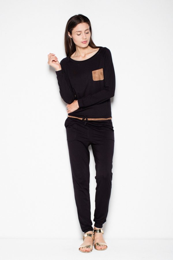 Black Suit in Playsuits For Women with Spandex and Viscose