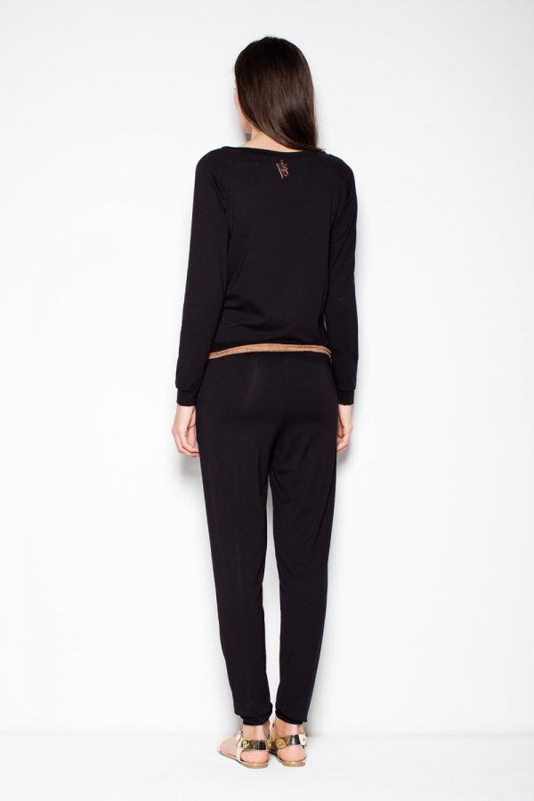 Black Suit in Playsuits For Women with Spandex and Viscose