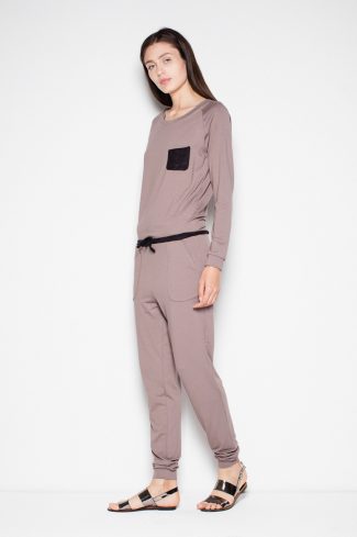 Brown Suit in Playsuits For Women with Spandex and Viscose