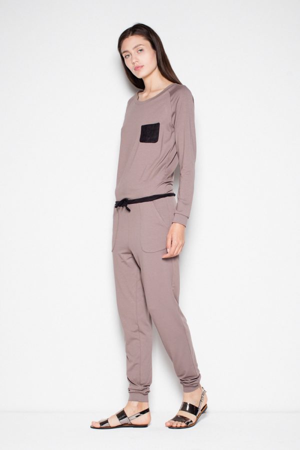Brown Suit in Playsuits For Women with Spandex and Viscose
