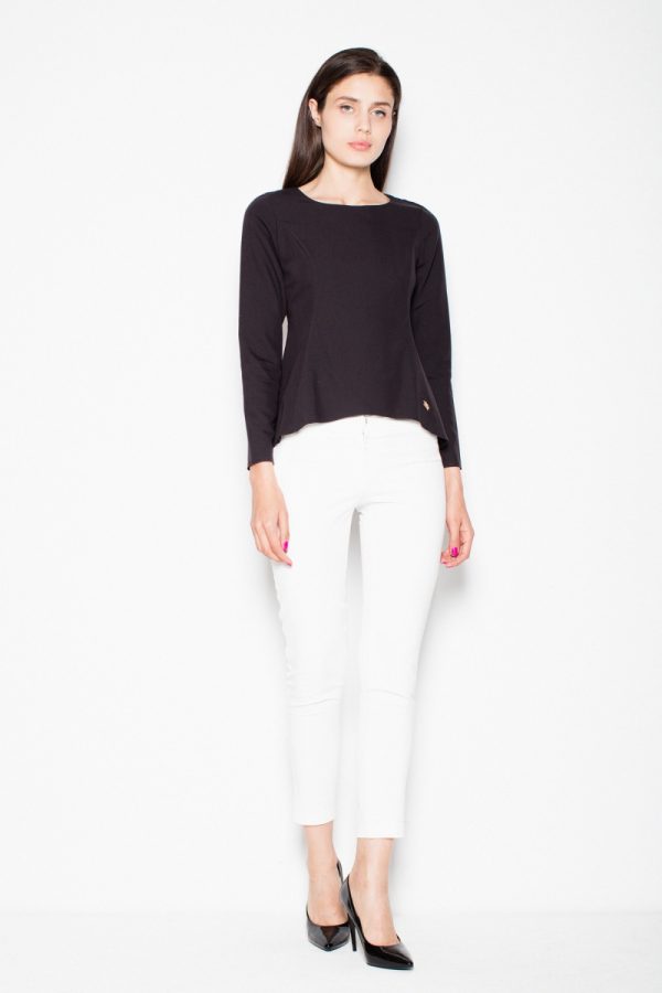Black Blouse in Women`s Blouses, Tunics with Polyester and Viscose