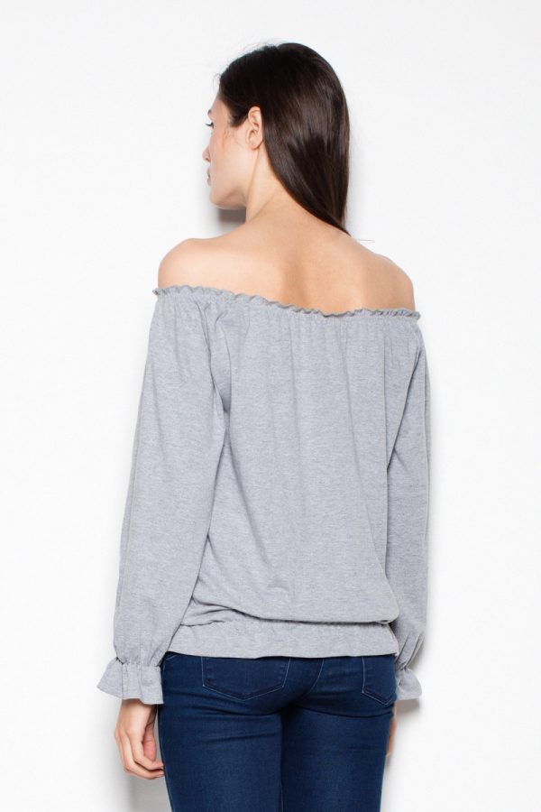 Grey Blouse in Women`s Blouses, Tunics with Cotton and Polyester