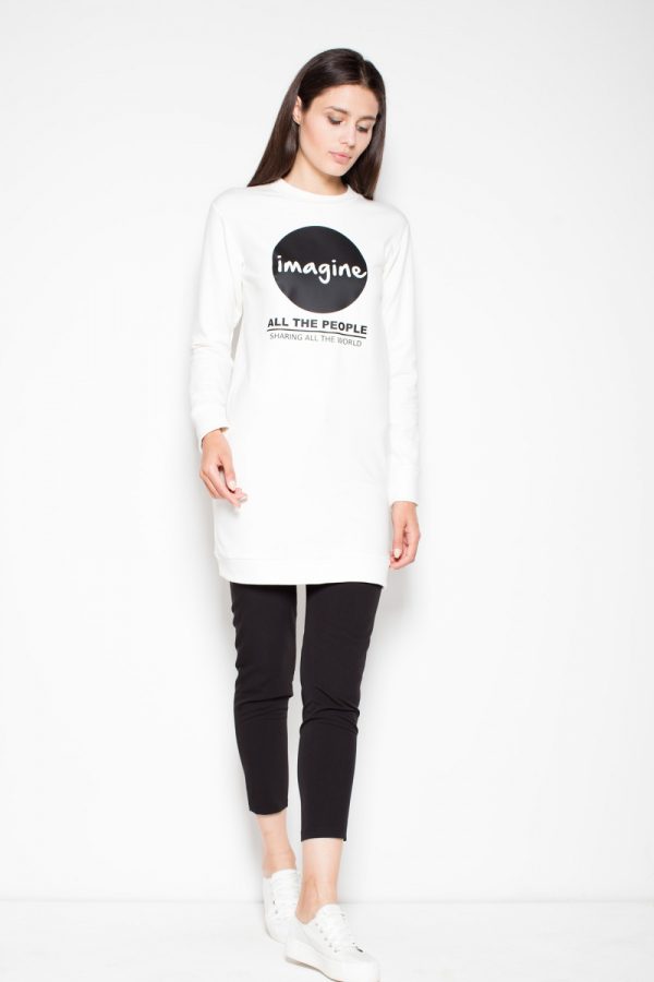 Beige Sweatshirt in Sweatshirts For Women with Cotton and Spandex