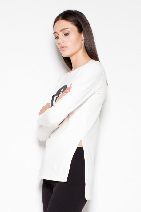 Beige Sweatshirt in Sweatshirts For Women with Cotton and Spandex