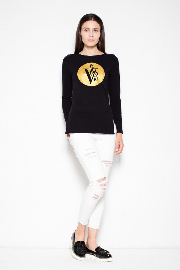 Black Sweatshirt in Sweatshirts For Women with Cotton and Spandex