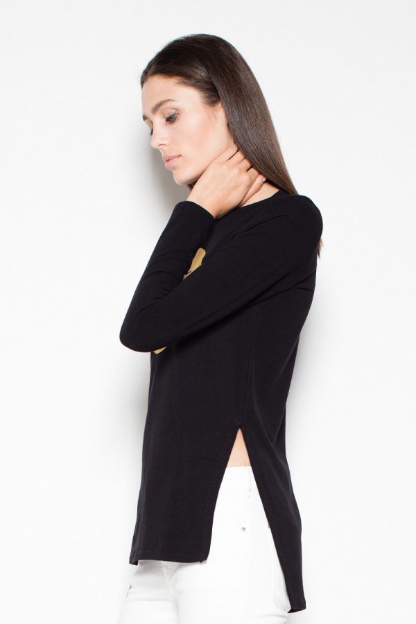 Black Sweatshirt in Sweatshirts For Women with Cotton and Spandex