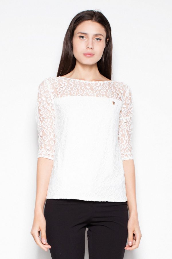 Beige Blouse in Women`s Blouses, Tunics with Spandex and Polyester