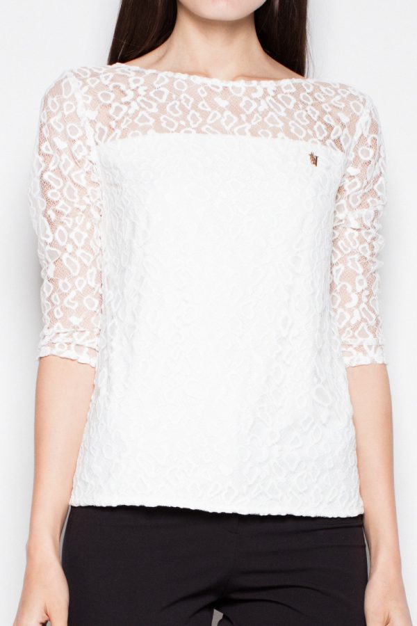 Beige Blouse in Women`s Blouses, Tunics with Spandex and Polyester