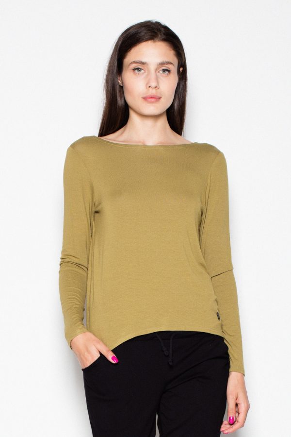 Green Blouse in Women`s Blouses, Tunics with Spandex and Viscose