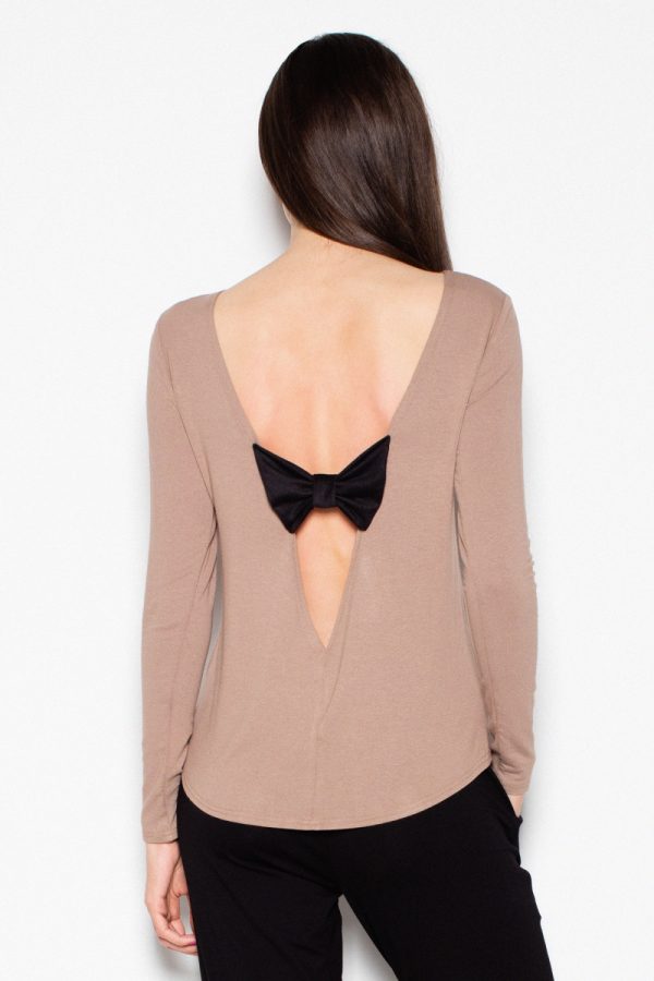 Beige Blouse in Women`s Blouses, Tunics with Spandex and Viscose