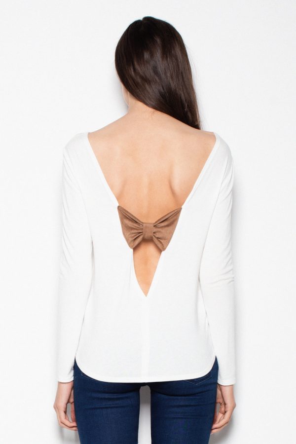 Beige Blouse in Women`s Blouses, Tunics with Spandex and Viscose