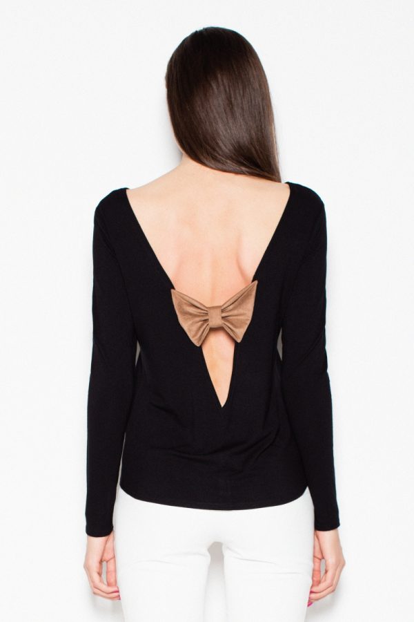 Black Blouse in Women`s Blouses, Tunics with Spandex and Viscose