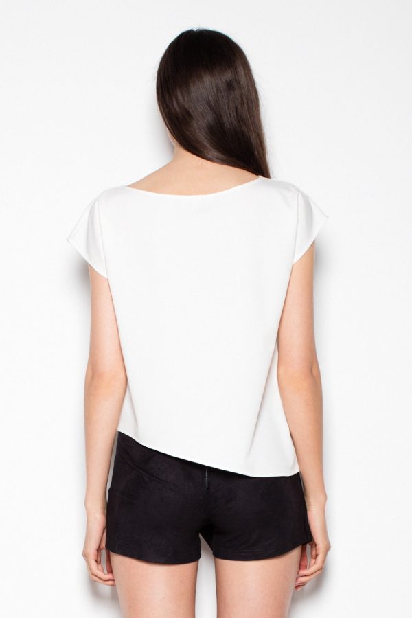 Beige Blouse in Women`s Blouses, Tunics with Polyester and Viscose