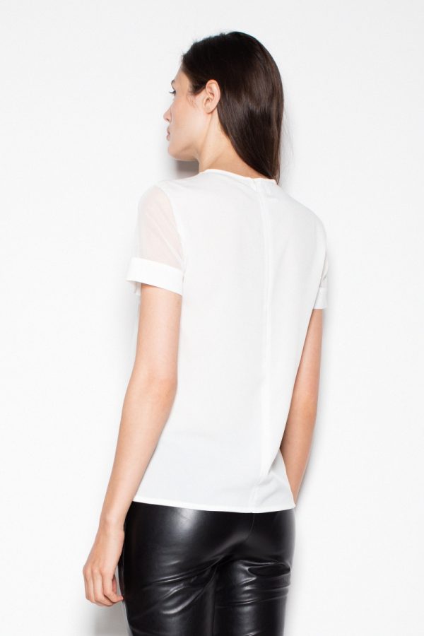 Beige Blouse in Women`s Blouses, Tunics with Spandex, Polyester and Viscose
