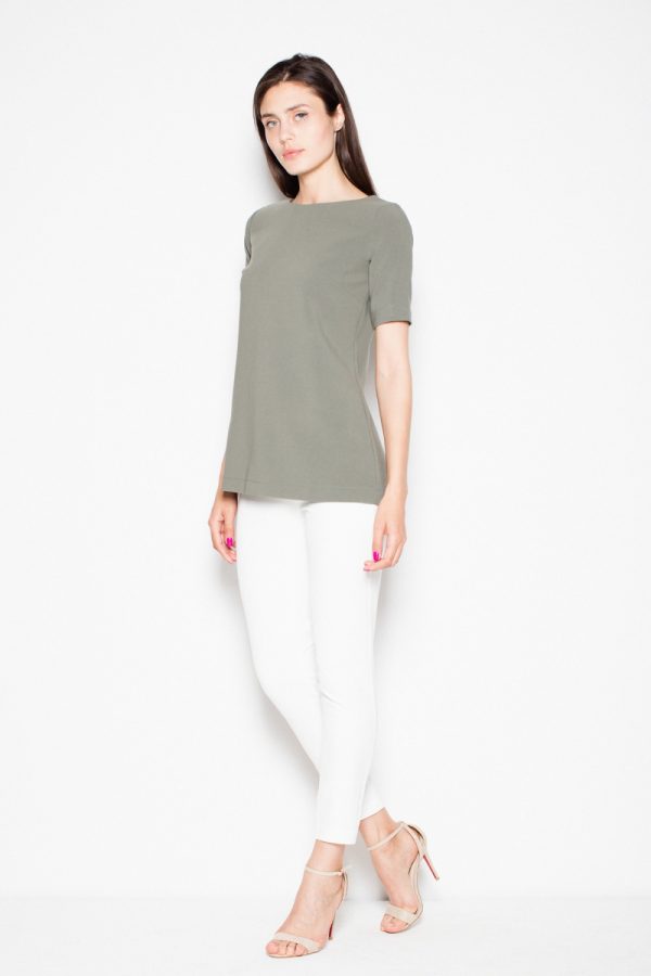 Green Blouse in Women`s Blouses, Tunics with Spandex, Polyester and Viscose
