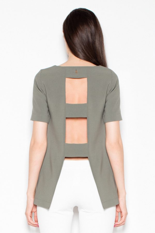 Green Blouse in Women`s Blouses, Tunics with Spandex, Polyester and Viscose
