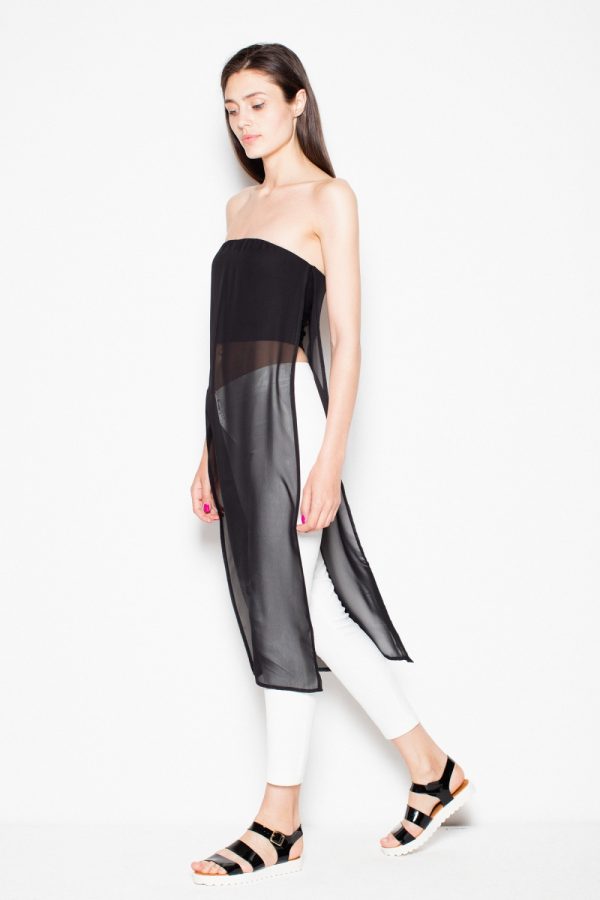 Black Top in Undershirts / Tops with Spandex and Polyester