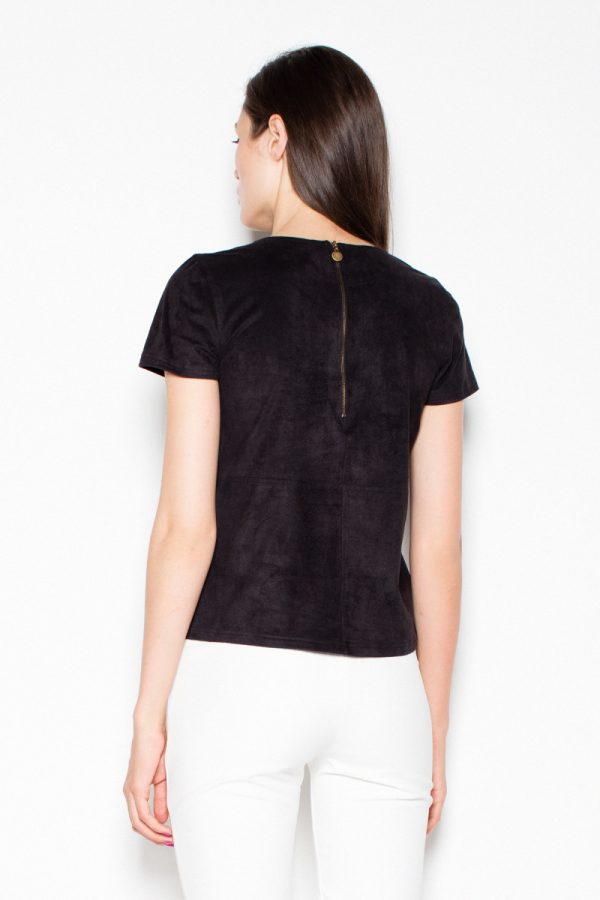 Black Blouse in Women`s Blouses, Tunics with Spandex and Polyester