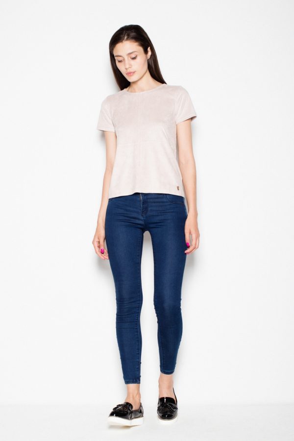 Beige Blouse in Women`s Blouses, Tunics with Spandex and Polyester