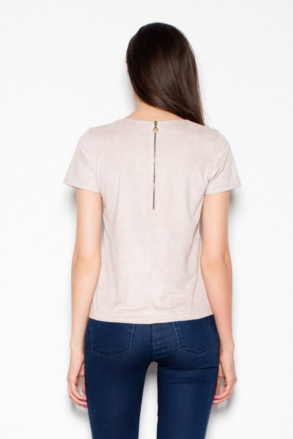 Beige Blouse in Women`s Blouses, Tunics with Spandex and Polyester