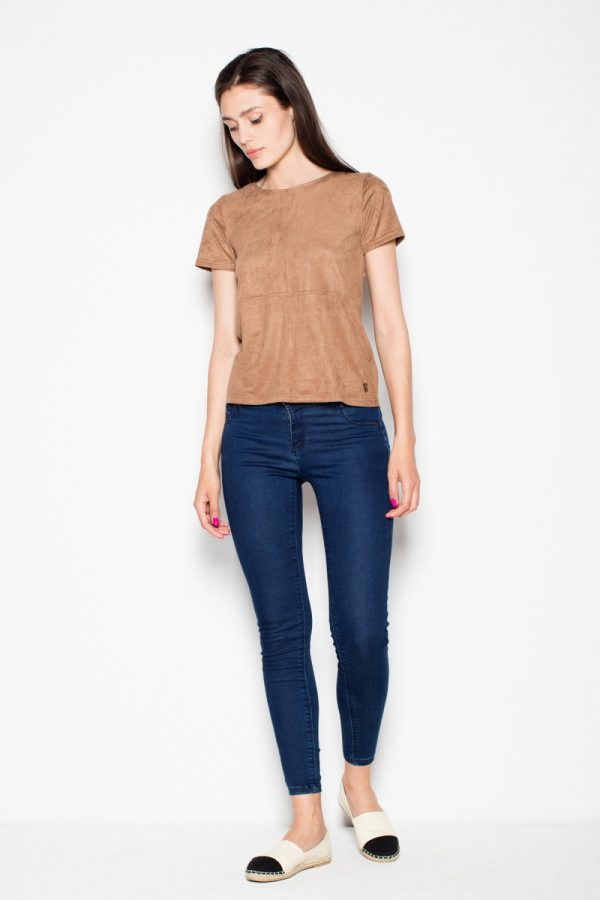Brown Blouse in Women`s Blouses, Tunics with Spandex and Polyester