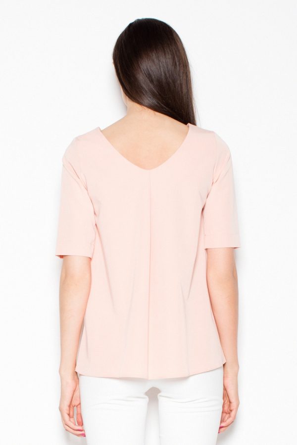 Pink Blouse in Women`s Blouses, Tunics with Polyester and Viscose
