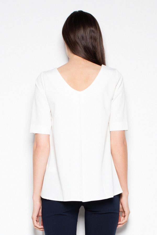 Beige Blouse in Women`s Blouses, Tunics with Polyester and Viscose