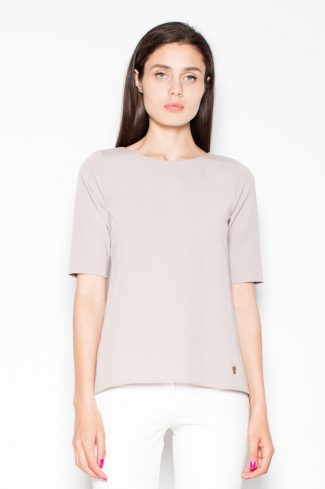 Beige Blouse in Women`s Blouses, Tunics with Polyester and Viscose
