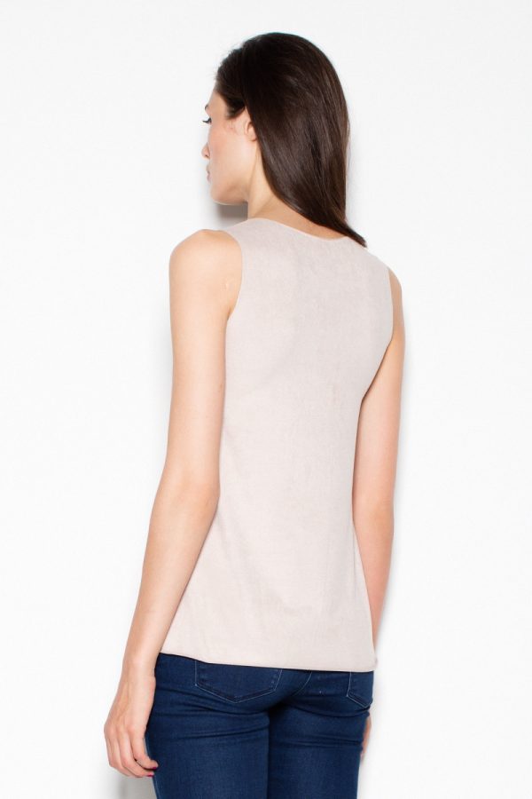Beige Top in Undershirts / Tops with Acrylic, Spandex and Polyester