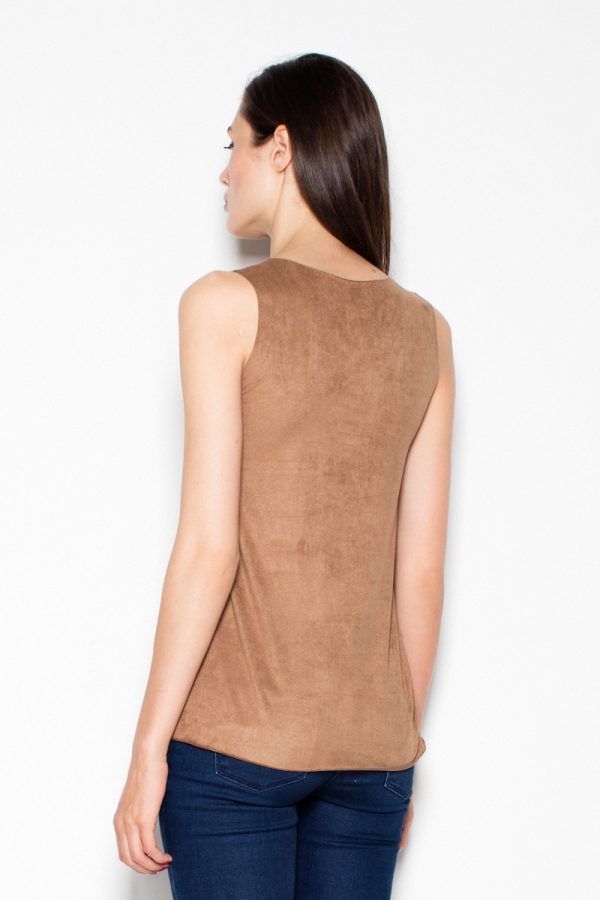 Brown Top in Undershirts / Tops with Acrylic, Spandex and Polyester