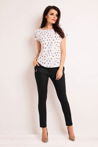 White Blouse in Women`s Blouses, Tunics with Spandex and Polyester